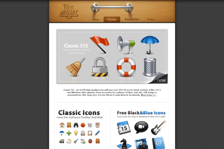 Icon Drawer website preview